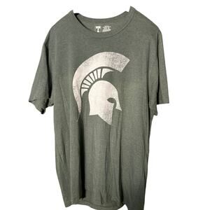 Michigan State Spartans University Tees Logo T-shirt XL Green and White